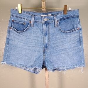 Levi's Blue Jean Shorts with Raw Hem and Relaxed Fit Size 31